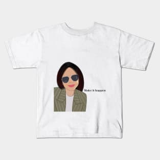 Make it happen Girl portrait Kids T-Shirt